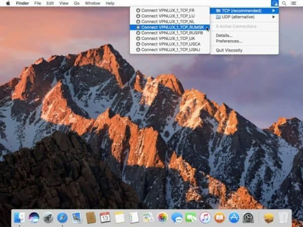 how to connect VPNLux on mac