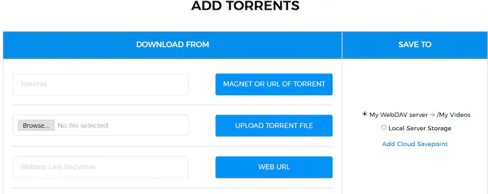 pclud add torrents