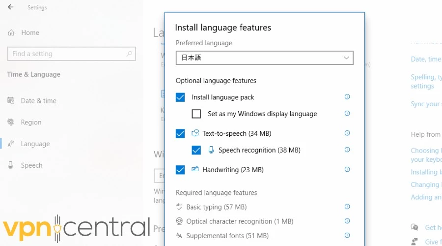 Windows Install Japanese