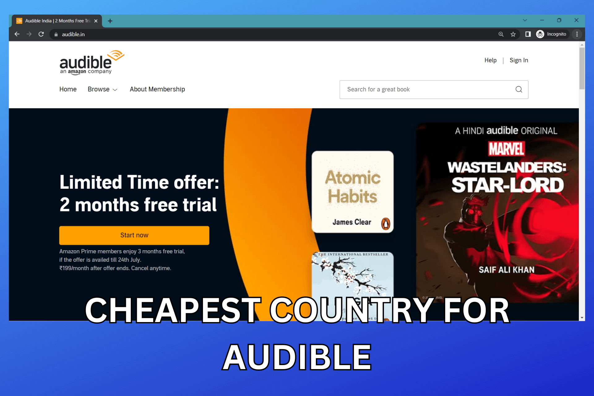 cheapest country for audible