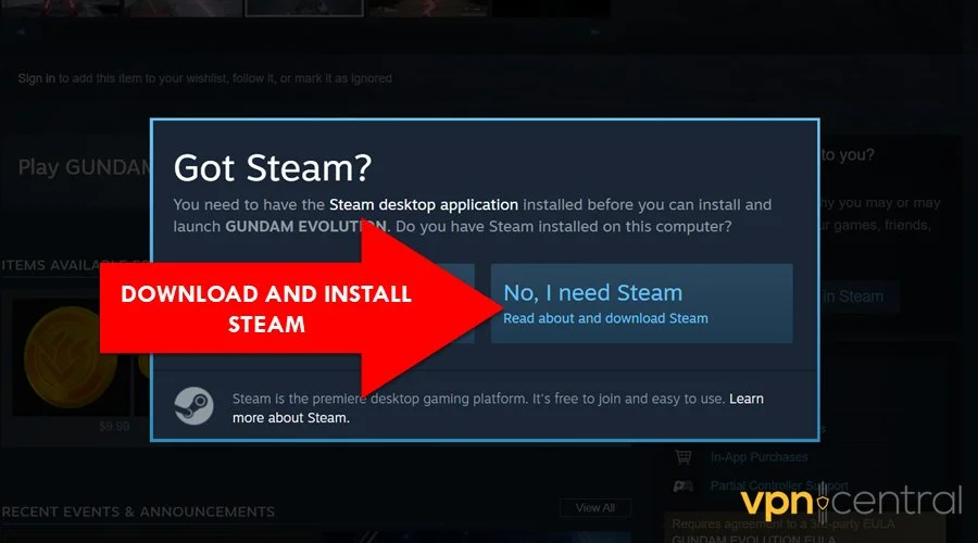 download and install steam on your device