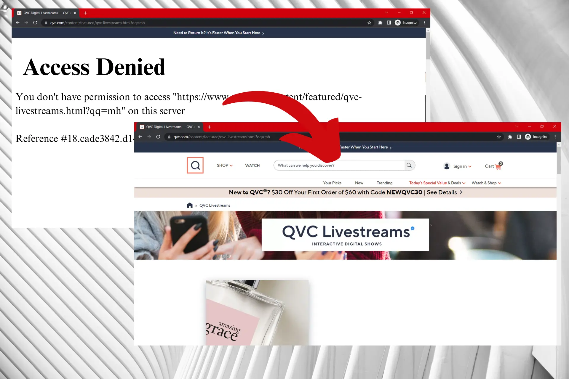 qvc not working with vpn