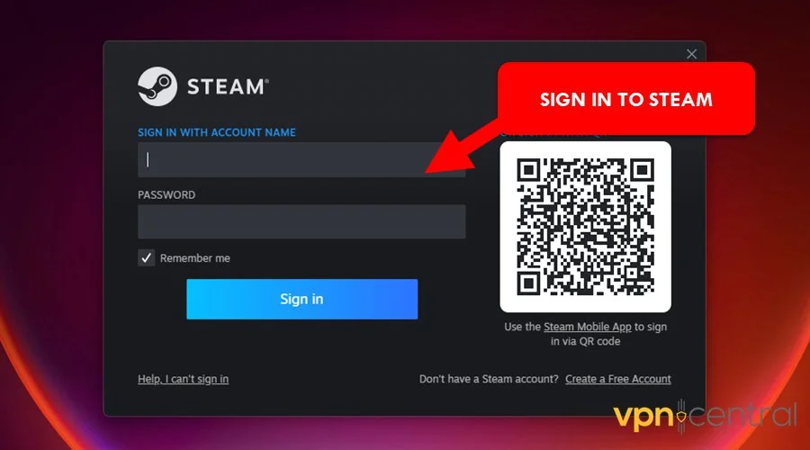 run steam and log in to your account