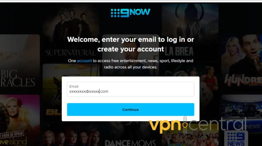 9Now login page