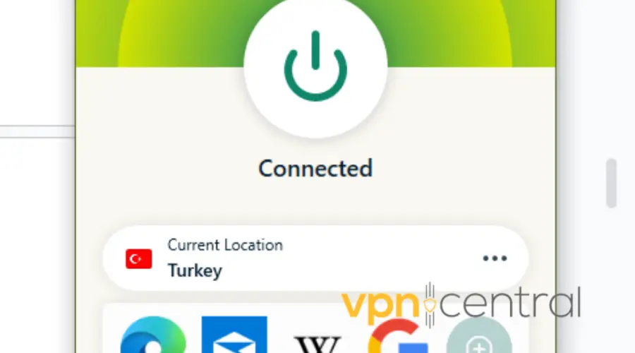expressvpn connected to turkey