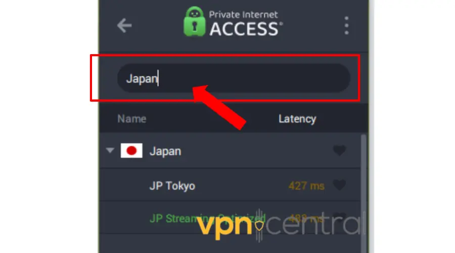 PIA Japan server