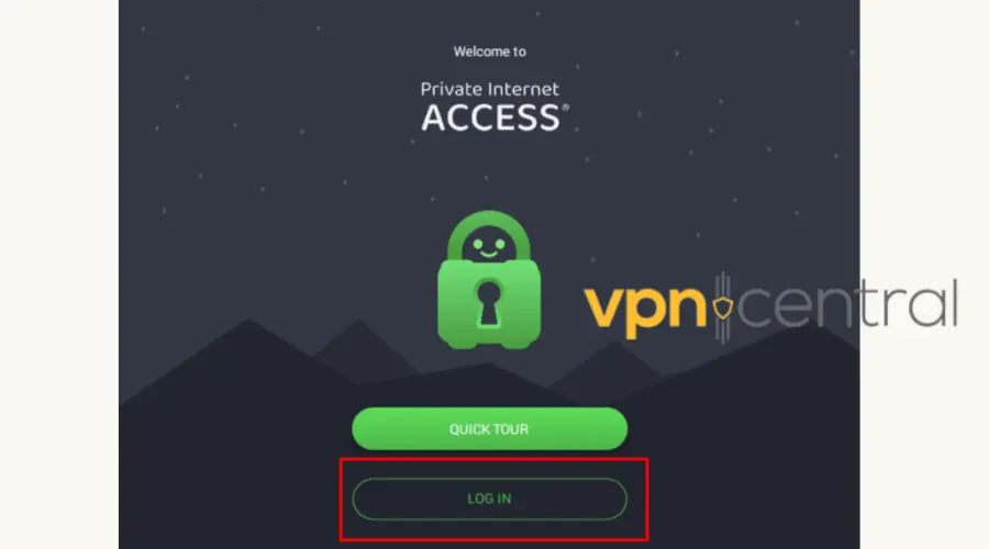 private internet access login page