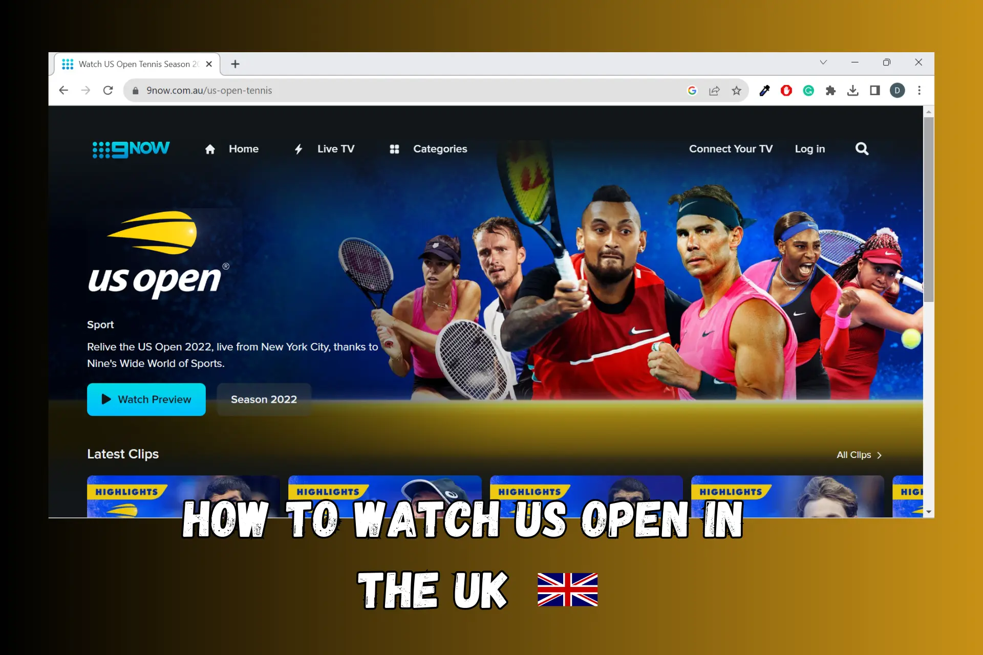 how to watch us open in uk