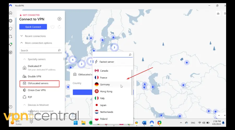 nordvpn obfuscated servers countries