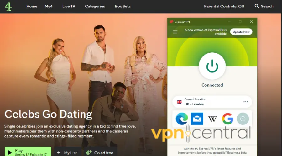 channel 4 working with expressvpn connected