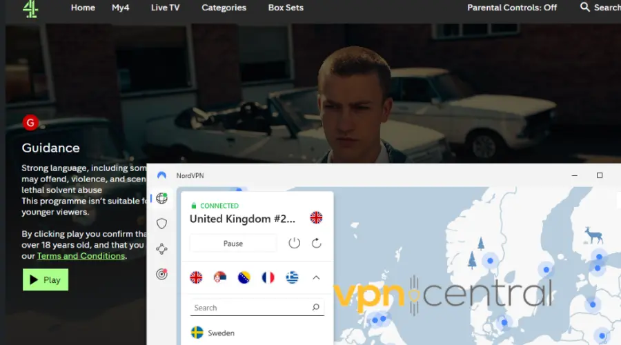 channel 4 working with nordvpn connected