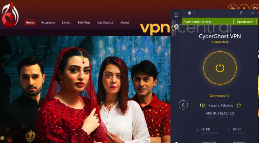 Cyberghost unblocks Pakistani TV