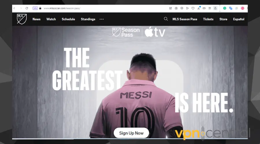 mls soccer website homepage