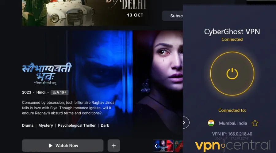 cyberghost unblocking indian tv