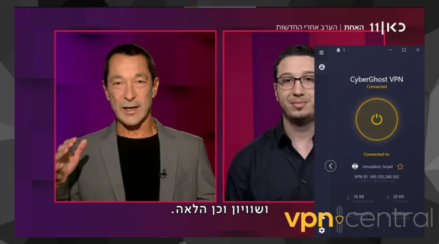 Watch Israeli TV with CyberGhost