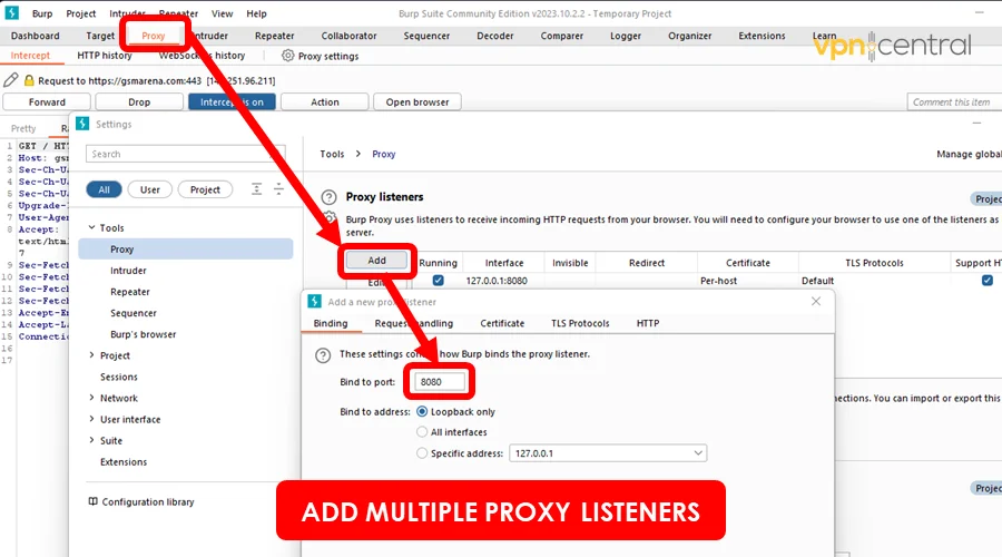 add new proxy port listeners