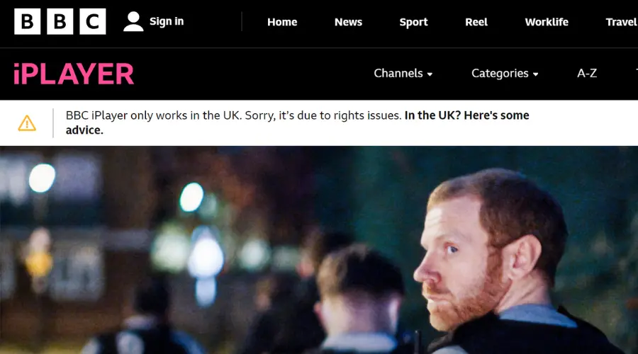 bbc iplayer only works in the uk error message