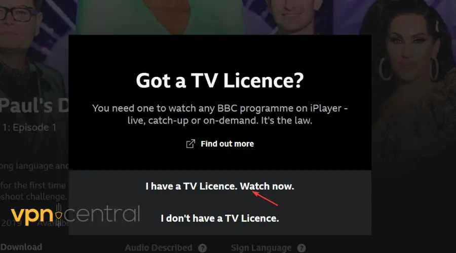 confirm tv licence in bbc iplayer