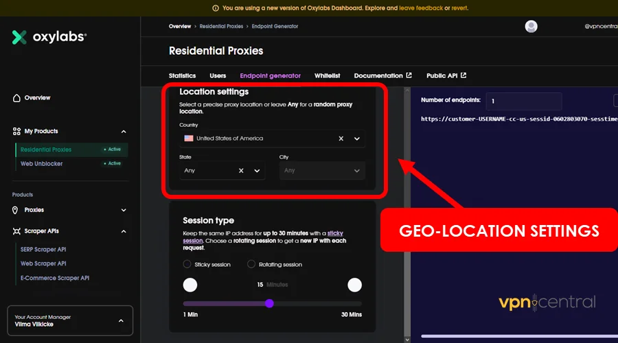 geo-location settings oxylabs