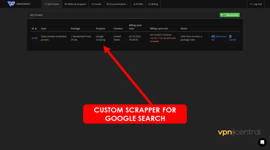 privateproxy custom scrapper for google search