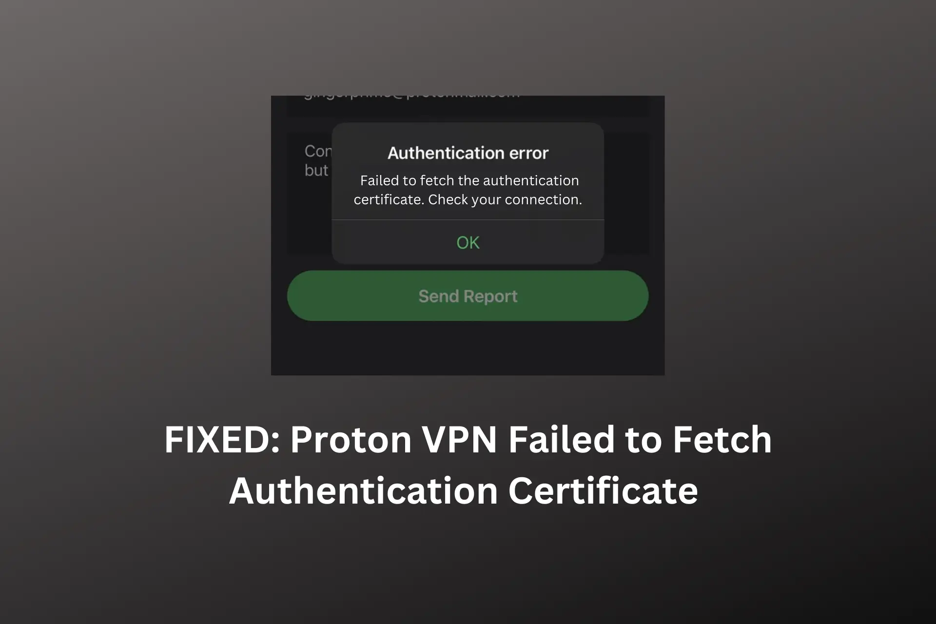 proton vpn Failed to fetch authentication certificate