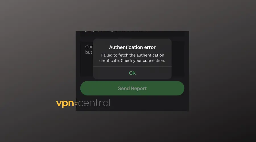 proton vpn failed to fetch the authentication certificate