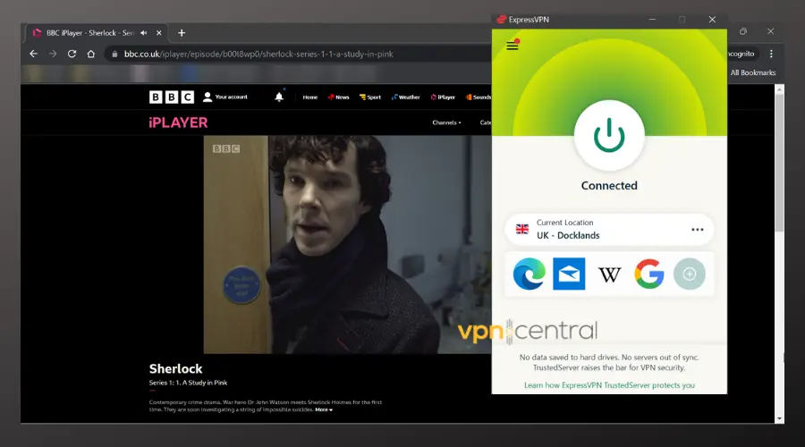 watching bbc iplayer from portugal with expressvpn connected