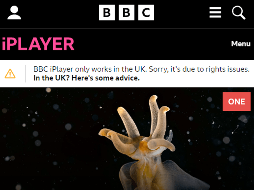 BBC iPlayer geo restriction error message