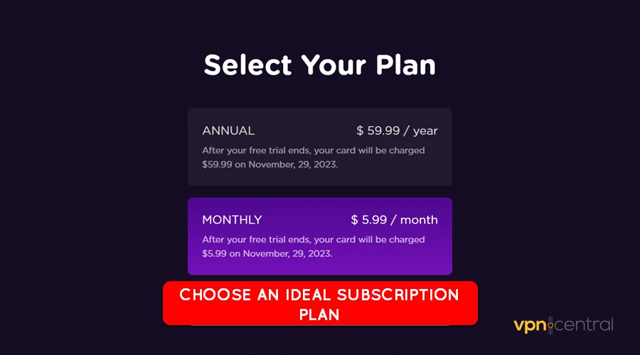 choose your subscription plan