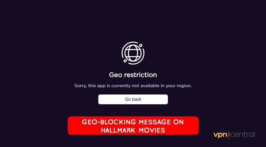 geo-blocking message on hallmark movies