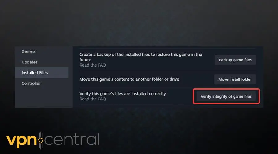 steam verify integrity of game files