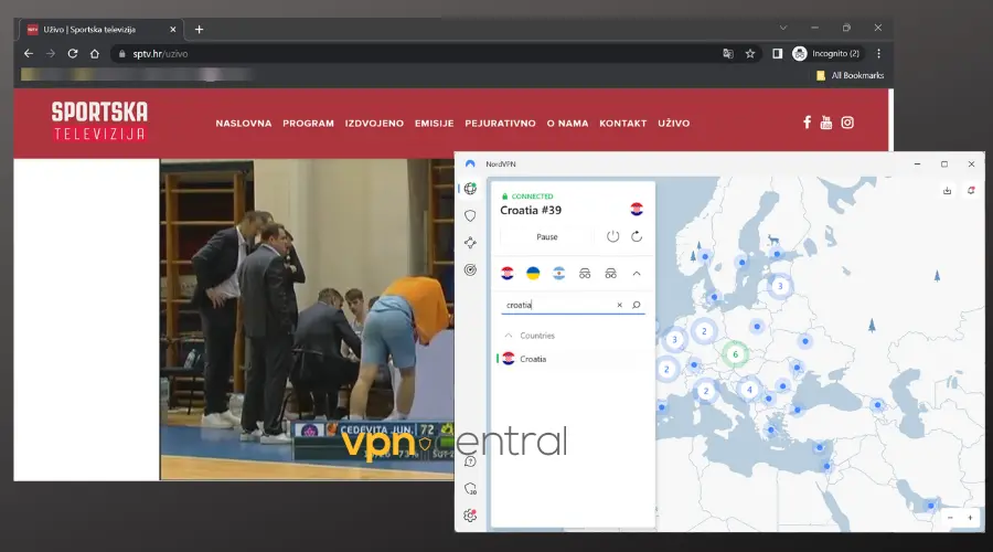 watching croatian tv channel sptv in us with nordvpn
