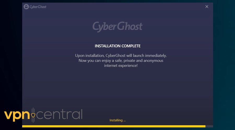 cyberghost installing