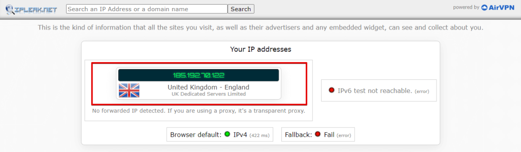 IP address from IPLeaks