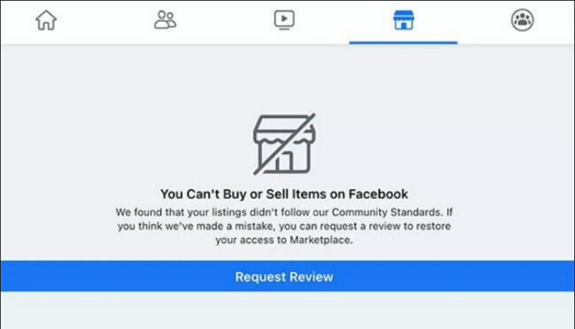 facebook marketplace request review