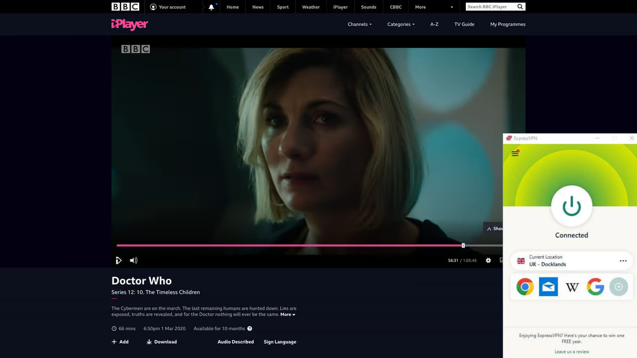 Playing BBC iPlayer using a secure VPN