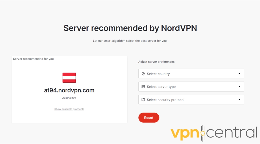 nordvpn austria server hostname