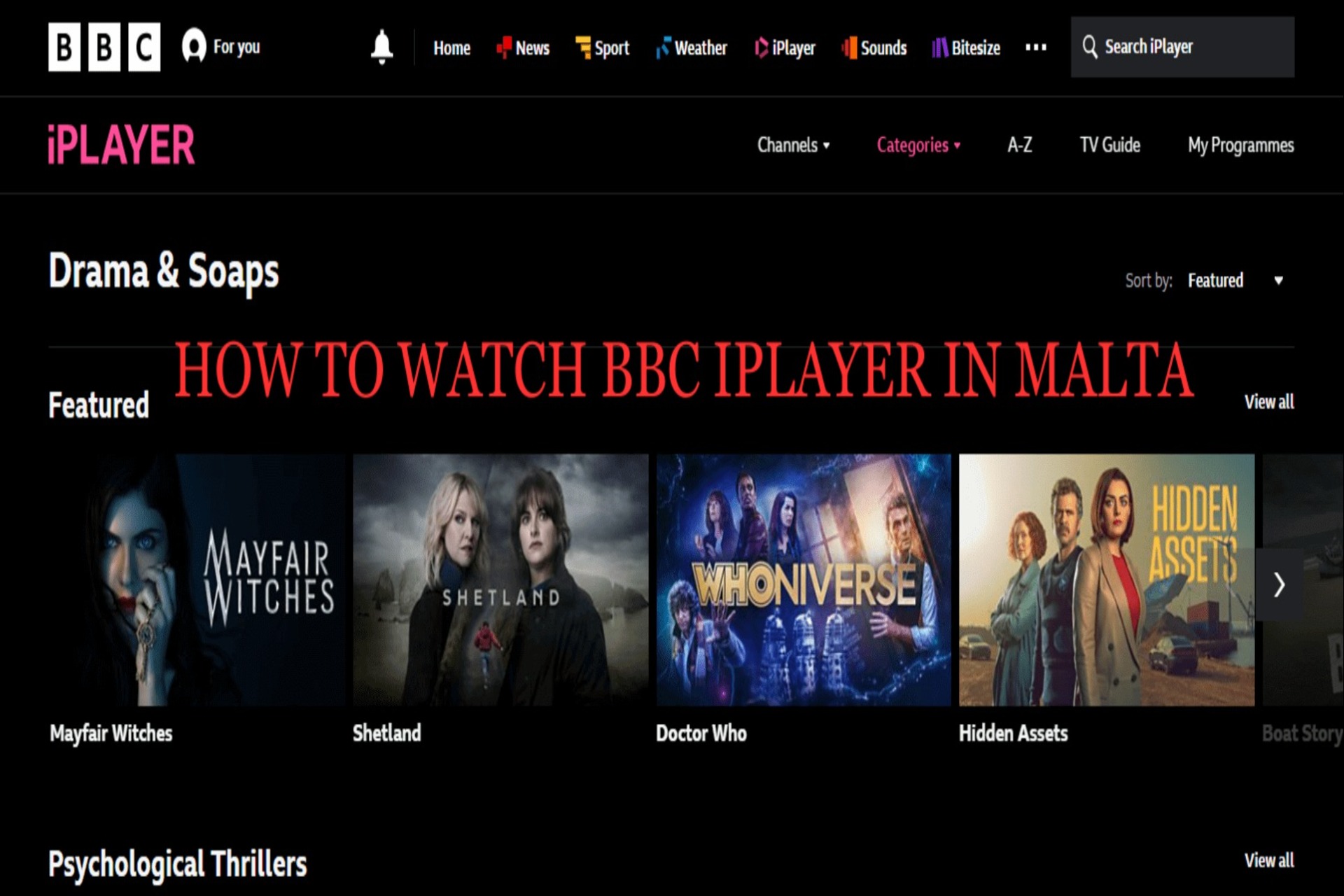 Watch BBC iPlayer in Malta