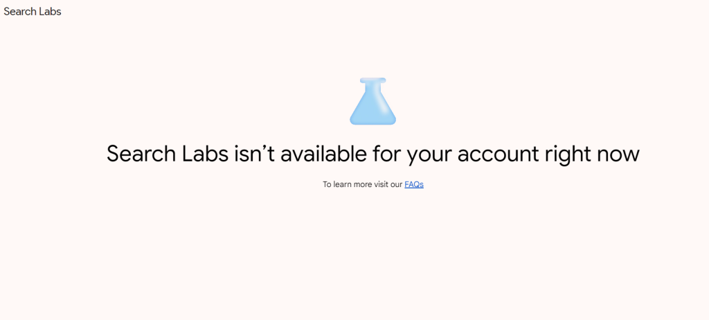 google labs geo-restriction error