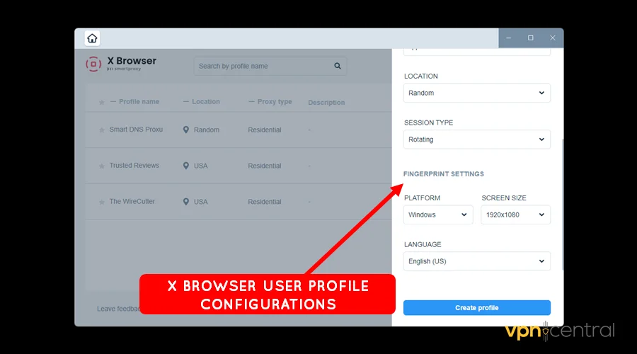 smartproxy x browser user profile configurations