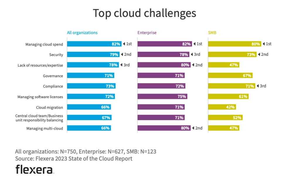 Top cloud challenges chart