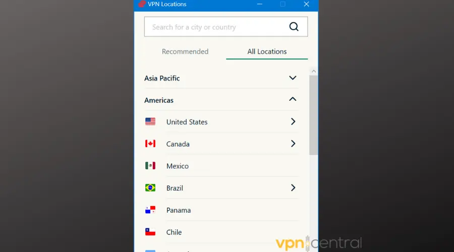 vpn server locations