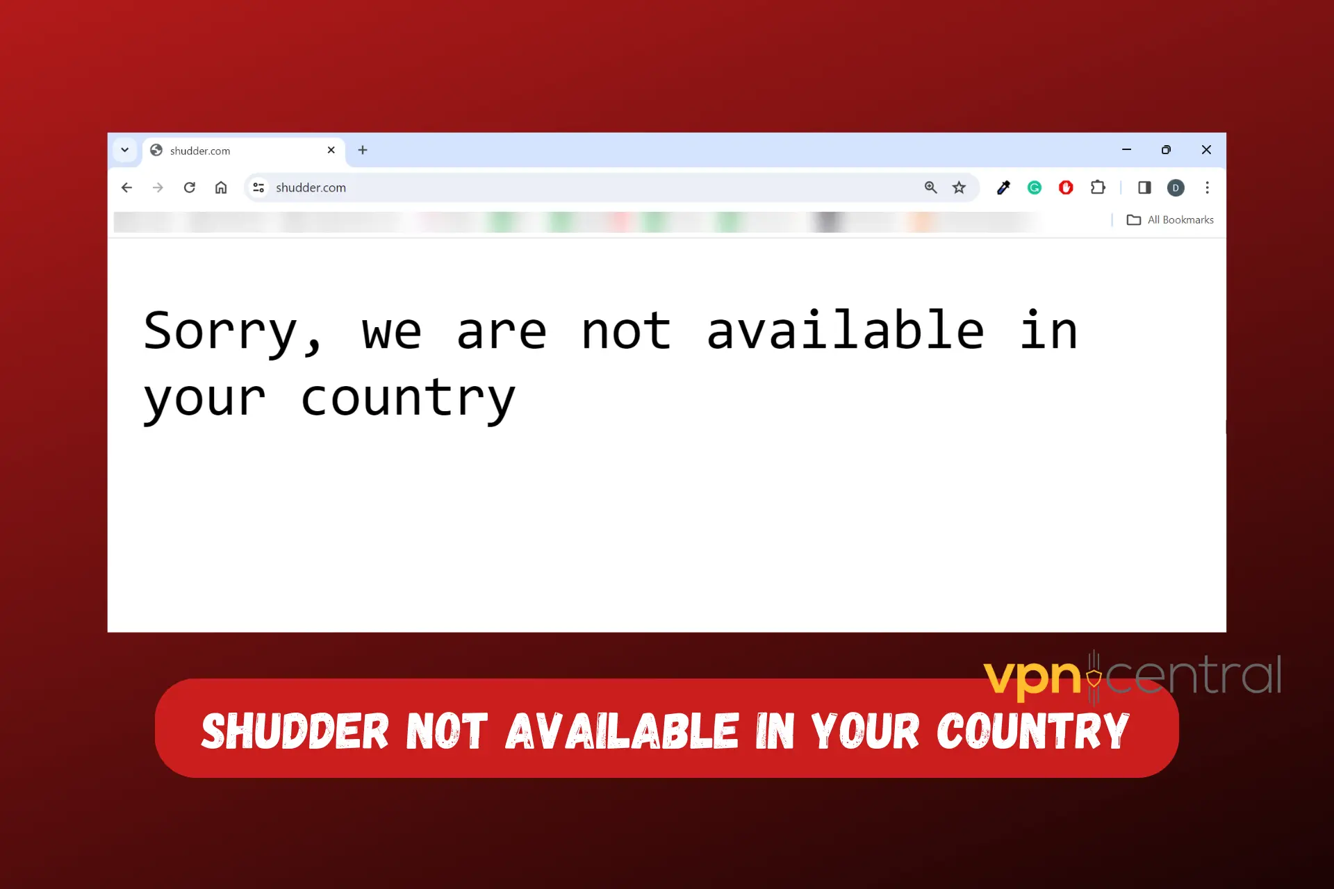 SHUDDER NOT AVAILABLE IN YOUR COUNTRY