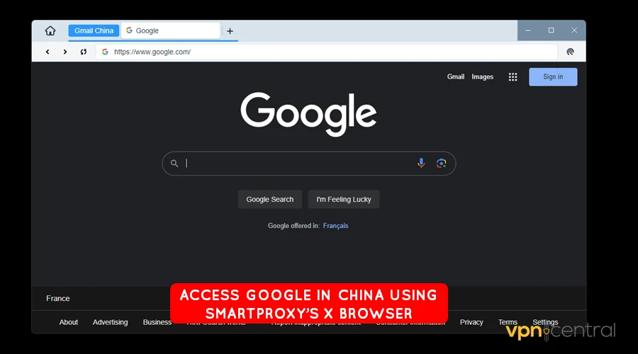 access google in china using x browser