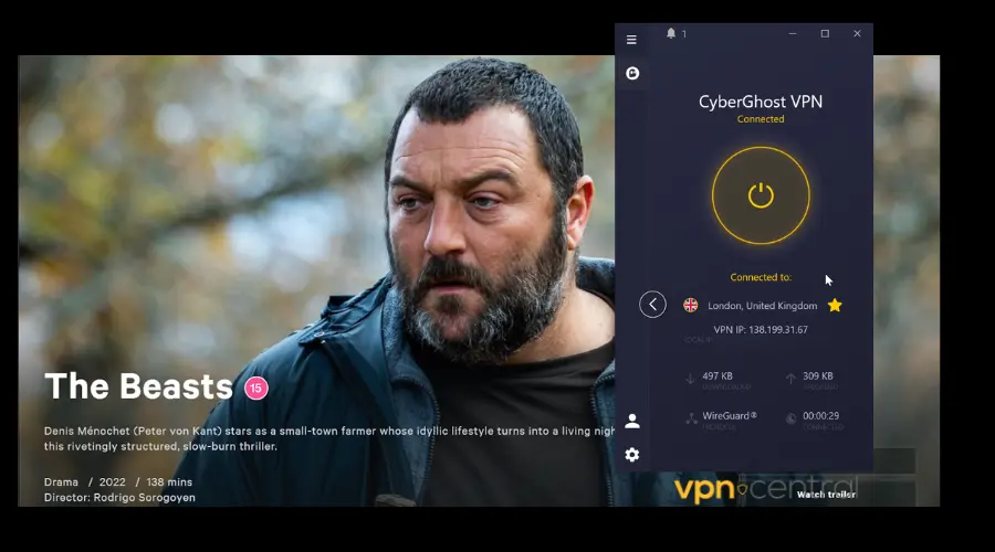bfi player working abroad with vpn