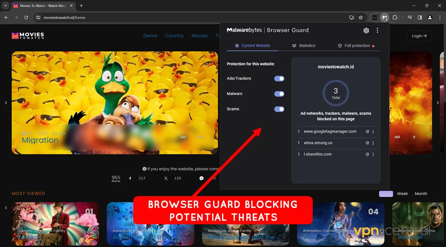 browser guard blocking potential threats