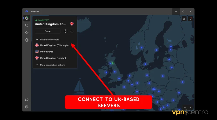 connect to uk-based servers on nordvpn
