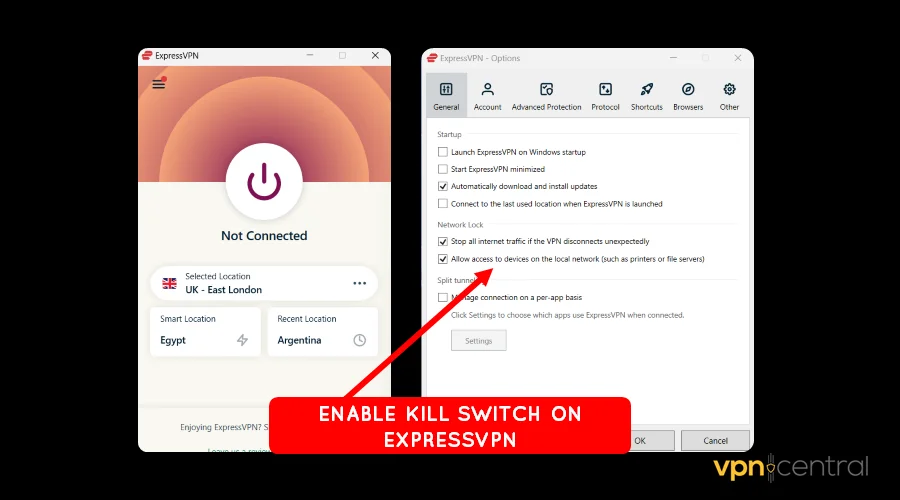 enable kill switch on expressvpn