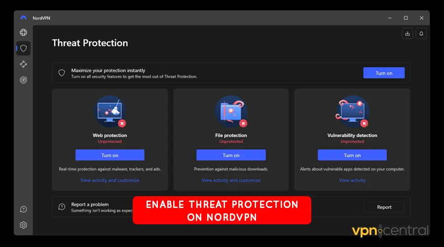 enable threat protection on nordvpn
