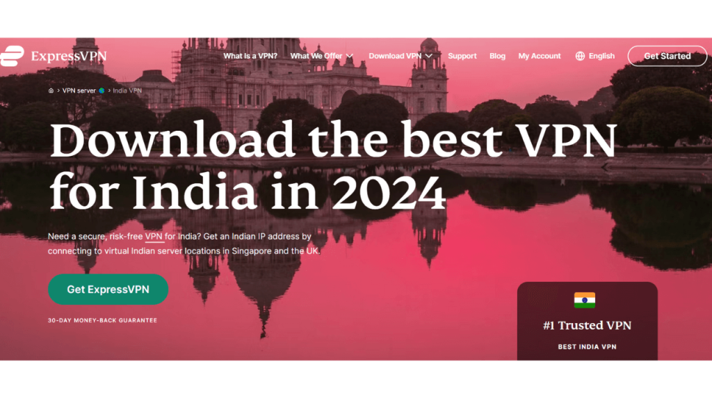 ExpressVPN VPN for India homepage